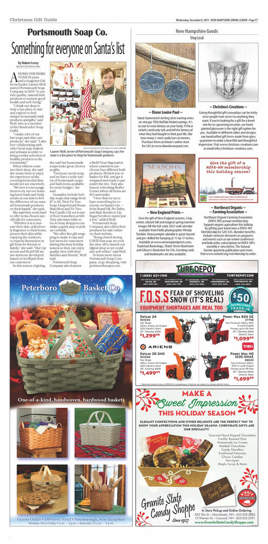 Christina’s Creations Featured in the Manchester Union Leader