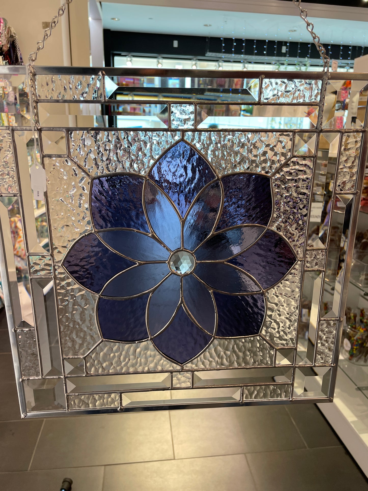 Purple Flower Bevel Panel