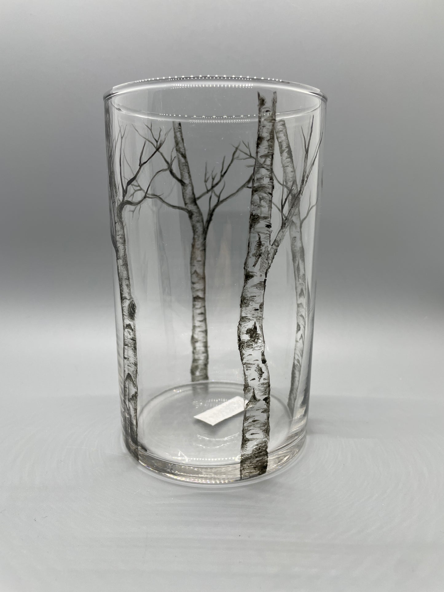 Birch Tree Hand-Painted Glass Vase & Candle Holder | Woodland Art Glass