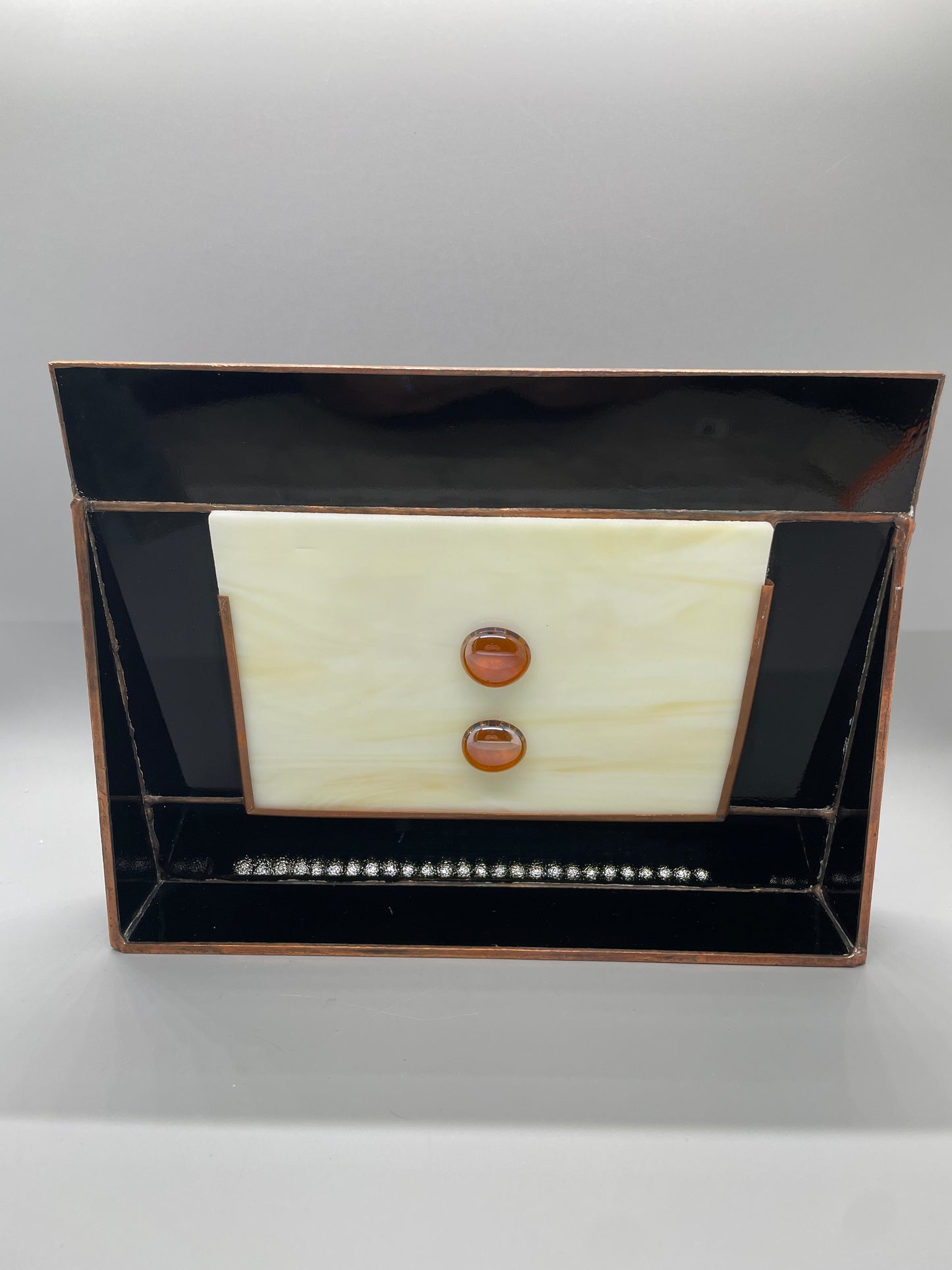 Black Stained-Glass Picture Frame | Copper Patina 4×6 Photo Frame