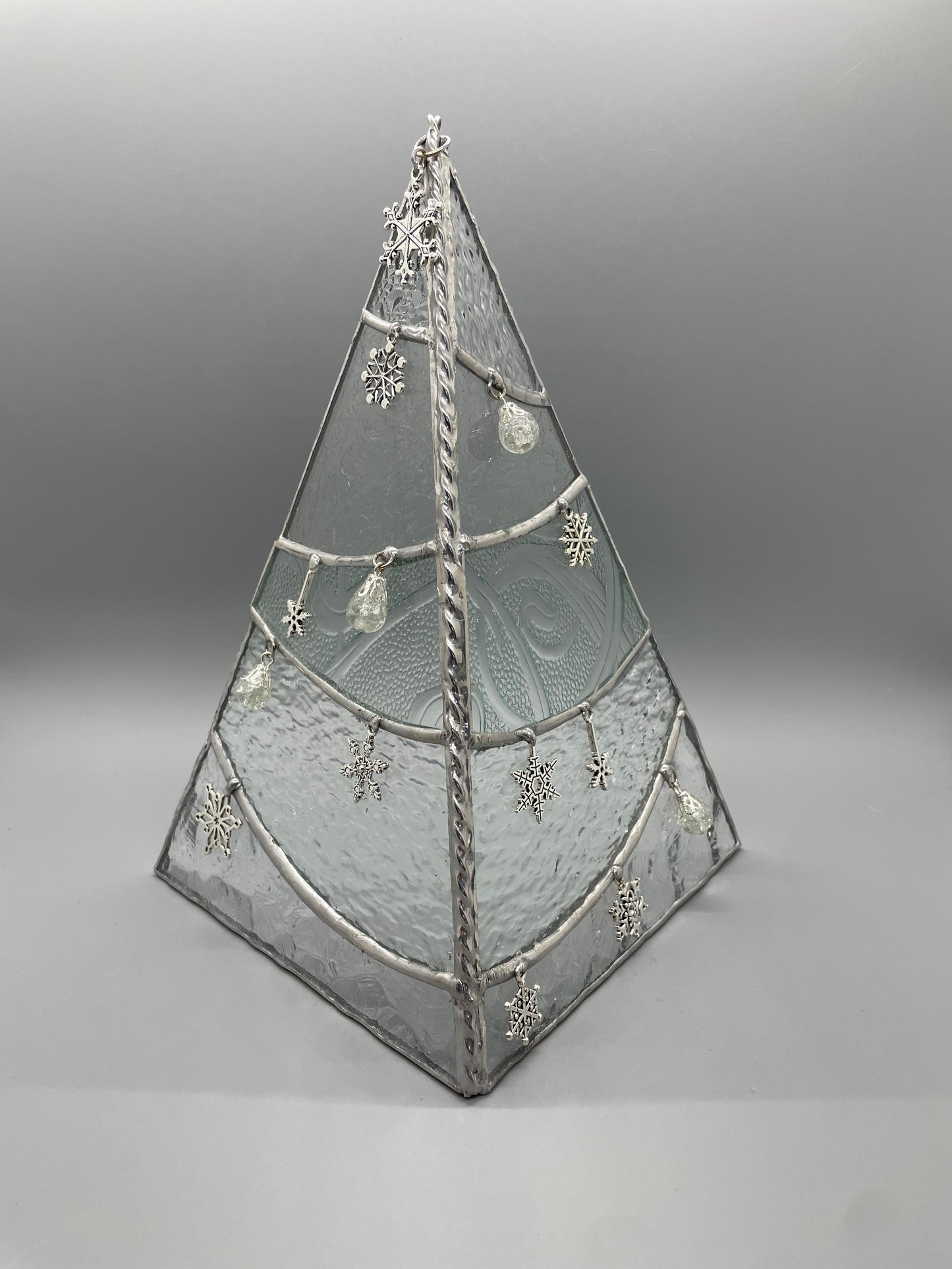 Stained Glass Tree, Clear Glass, Ornaments, Winter Season
