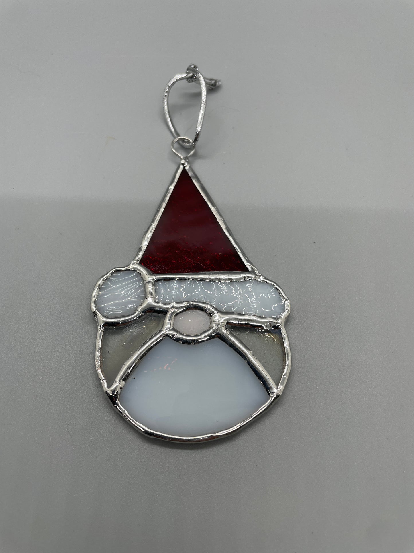Santa Stained Glass Ornament | Handmade Christmas Decoration
