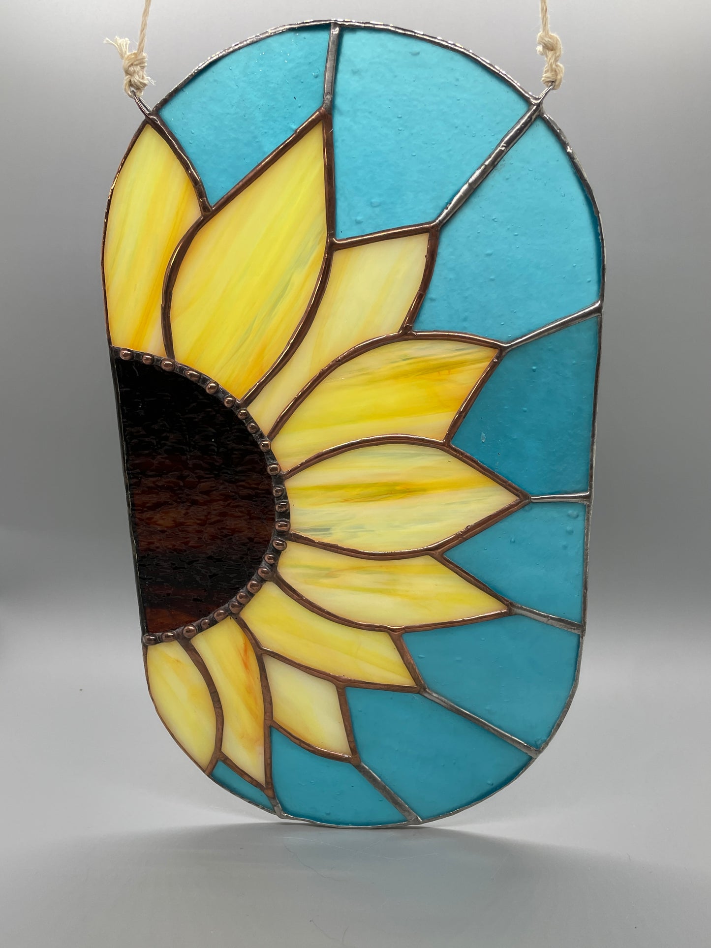 Sunflower Panel in Stained Glass