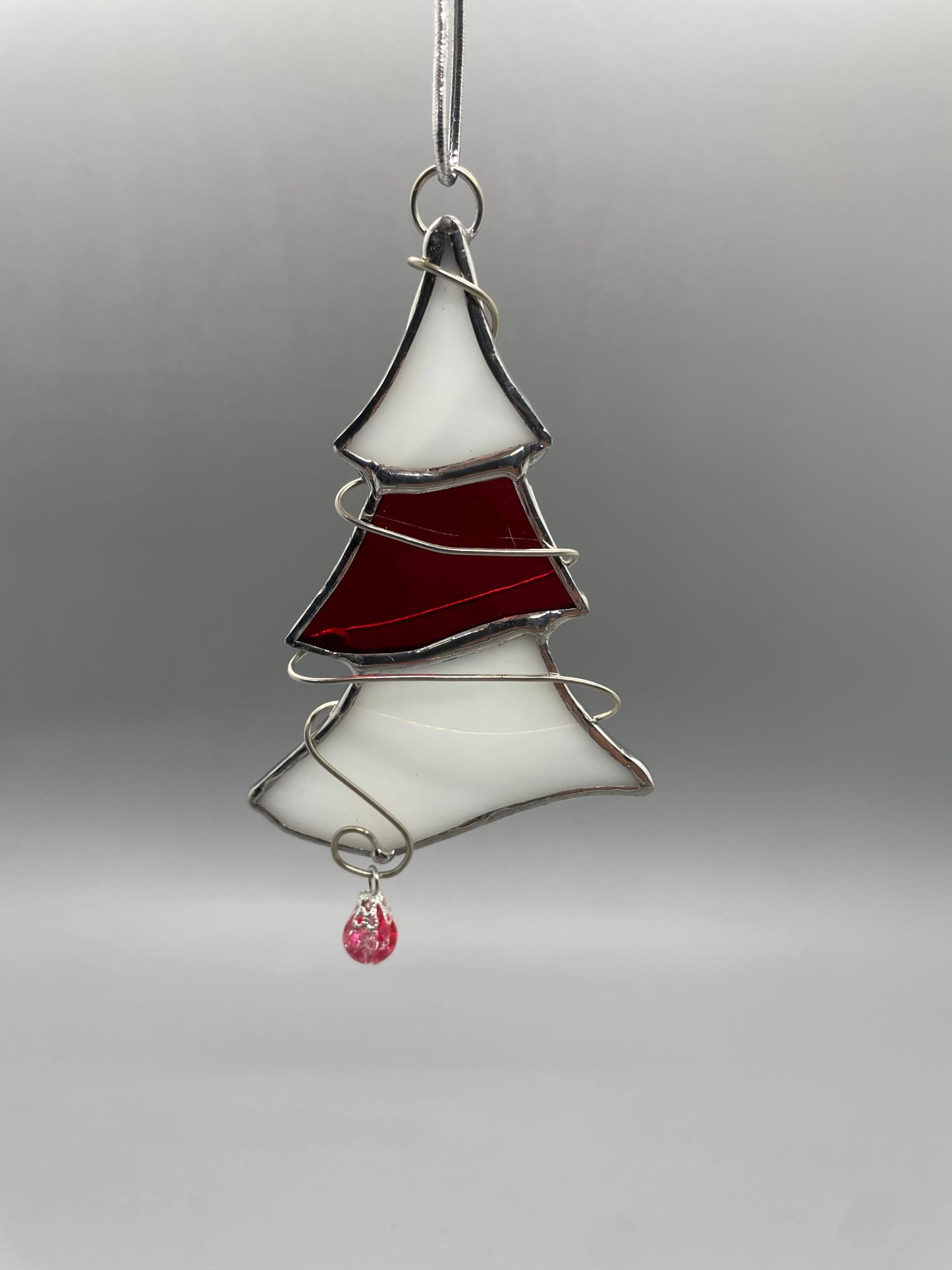 Whimsical Winter Tree Stained-Glass Ornament | Christmas Window Decor