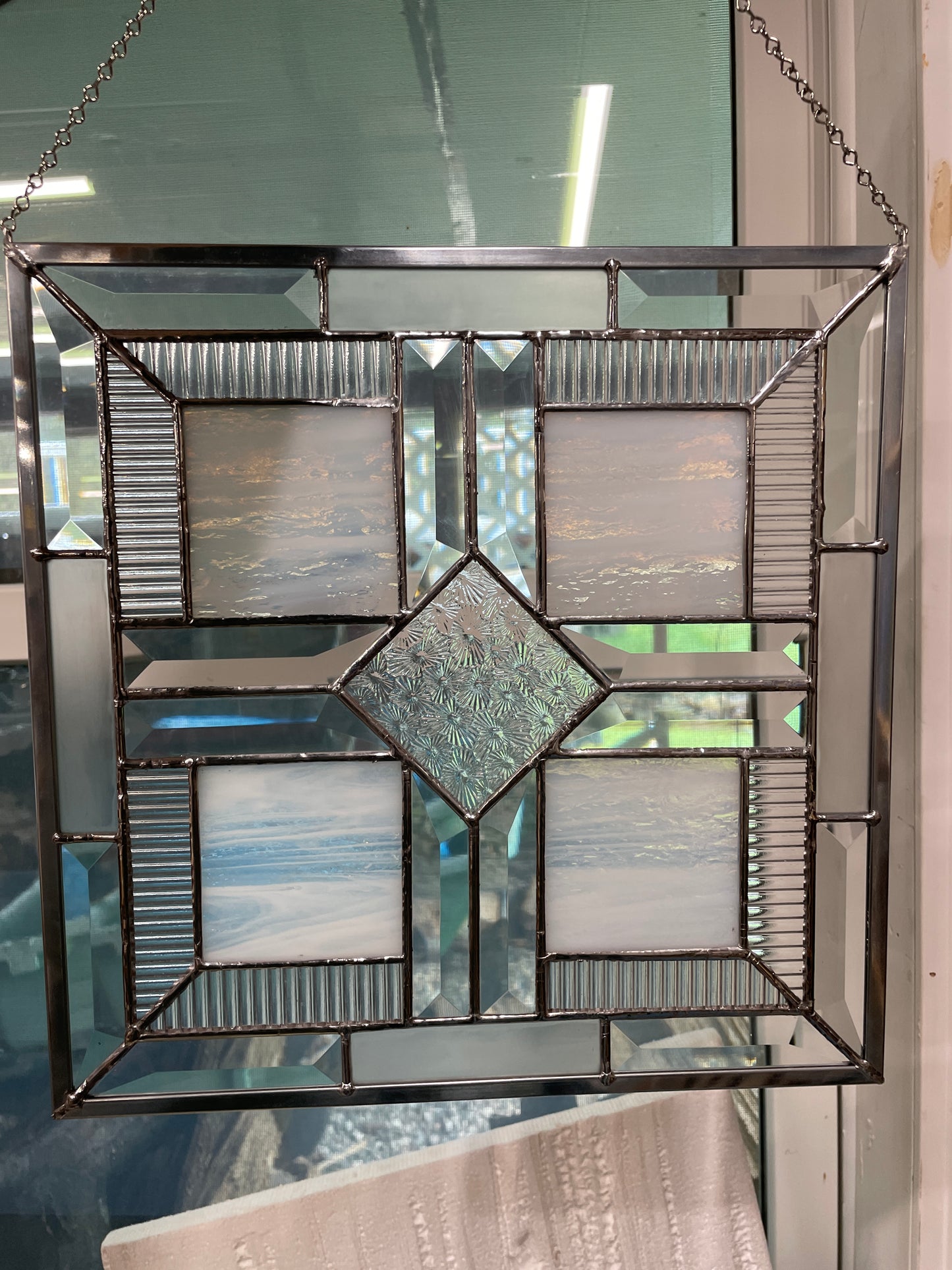 Geometric Stained Glass Suncatcher