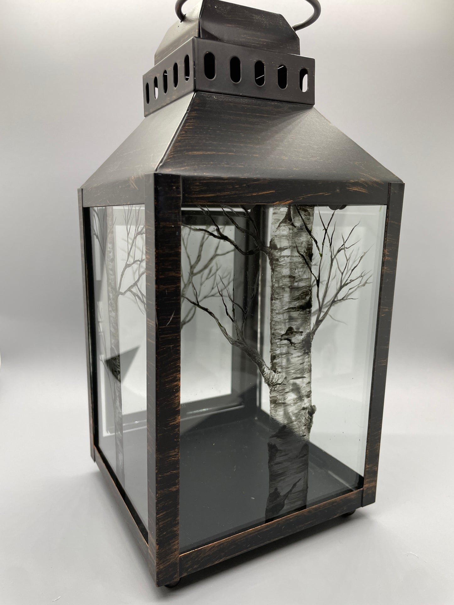 Birch Tree, Hand Painted, Lantern