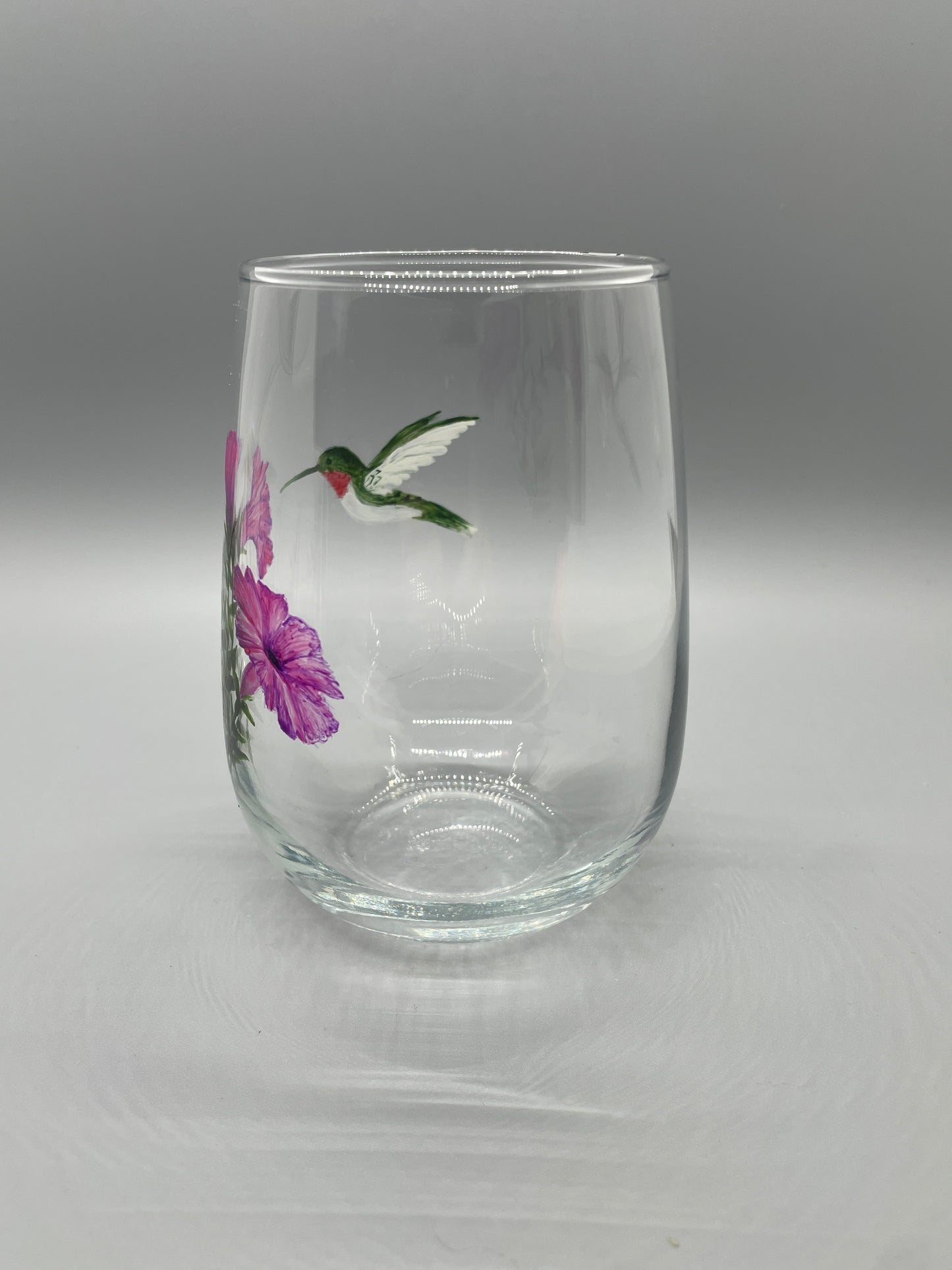 Hummingbird with Petunias Stemless Tumbler