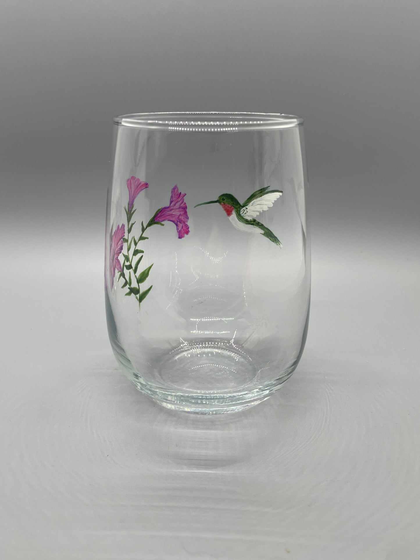 Hummingbird with Petunias Stemless Tumbler