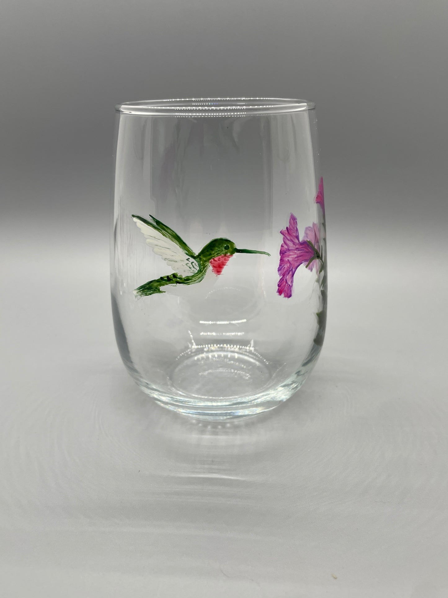 Hummingbird with Petunias Stemless Tumbler
