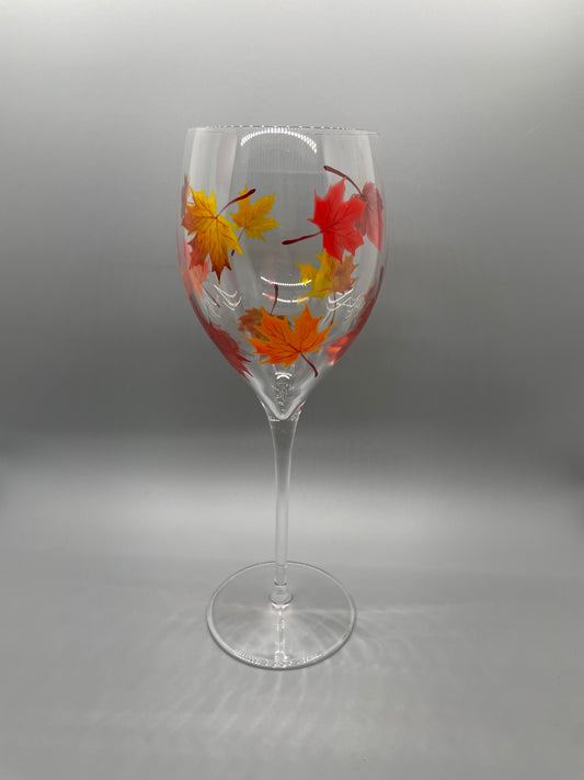 Autumn Leaves, Crystal Glass, White Wine