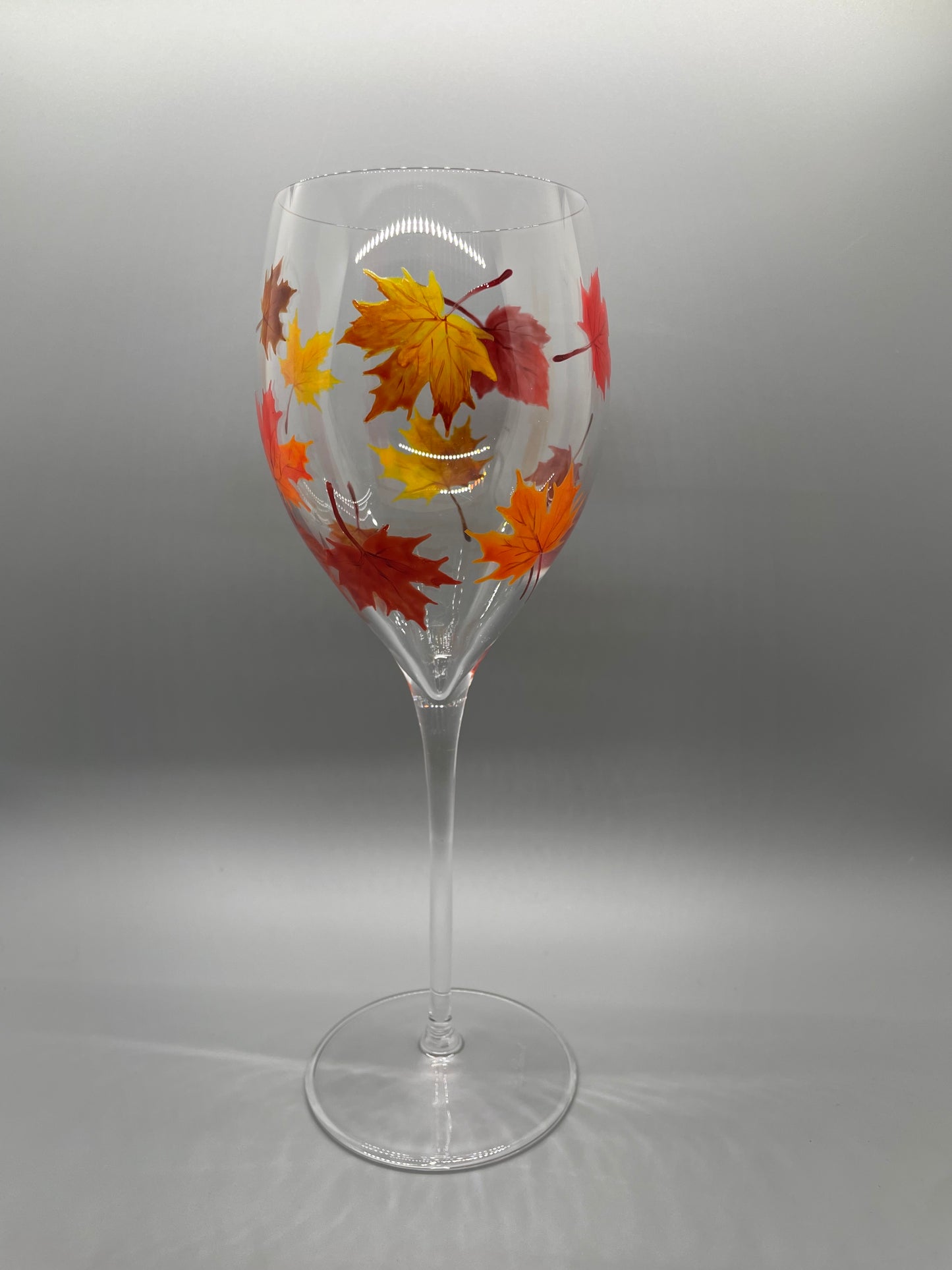 Autumn Leaves, Crystal Glass, White Wine