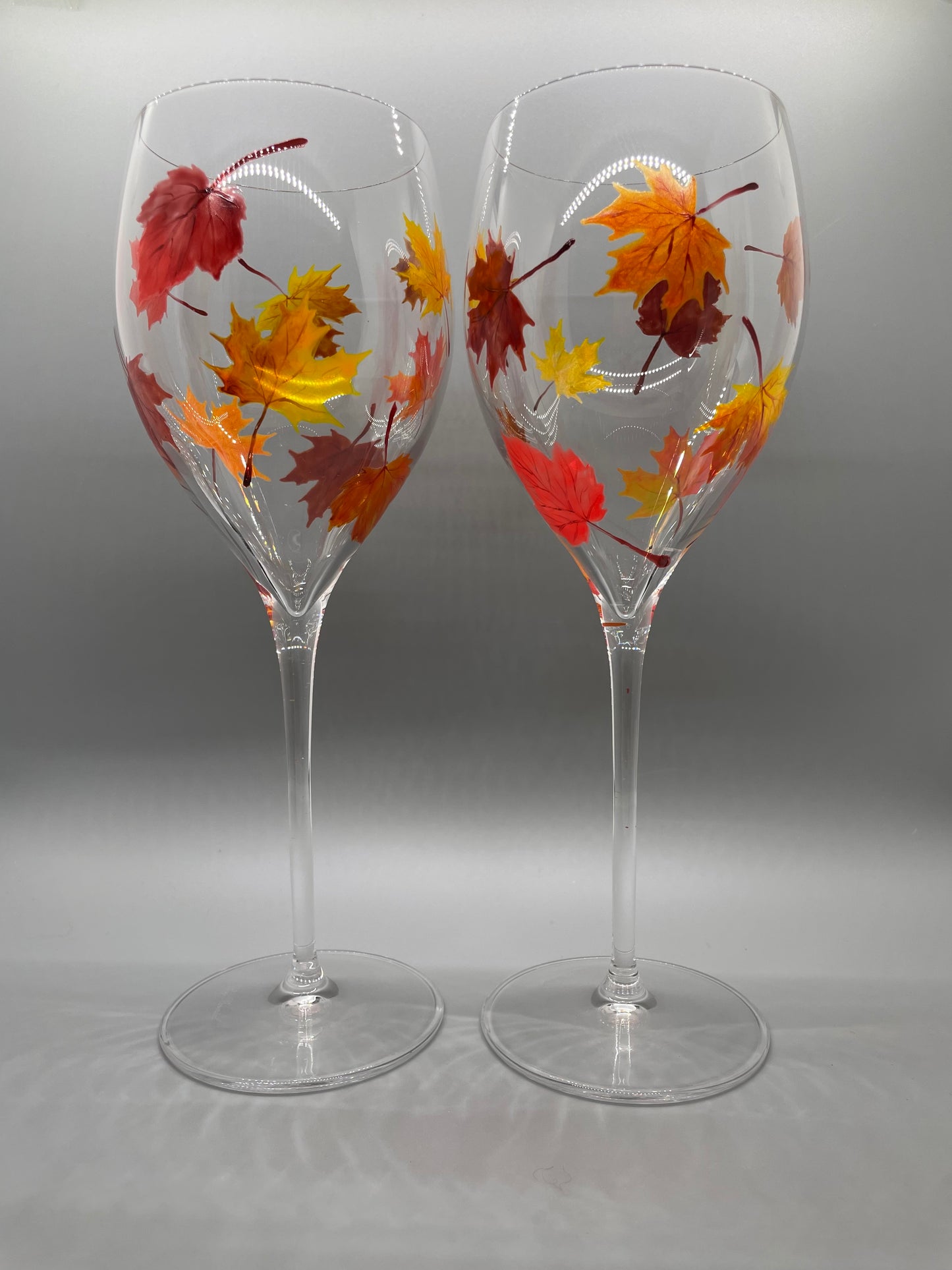 Autumn Leaves, Crystal Glass, White Wine