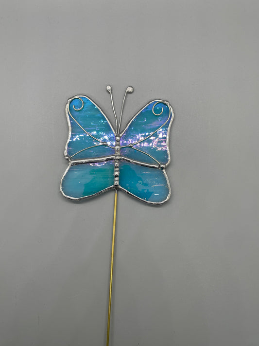 Butterfly Stained Glass Plant Stake