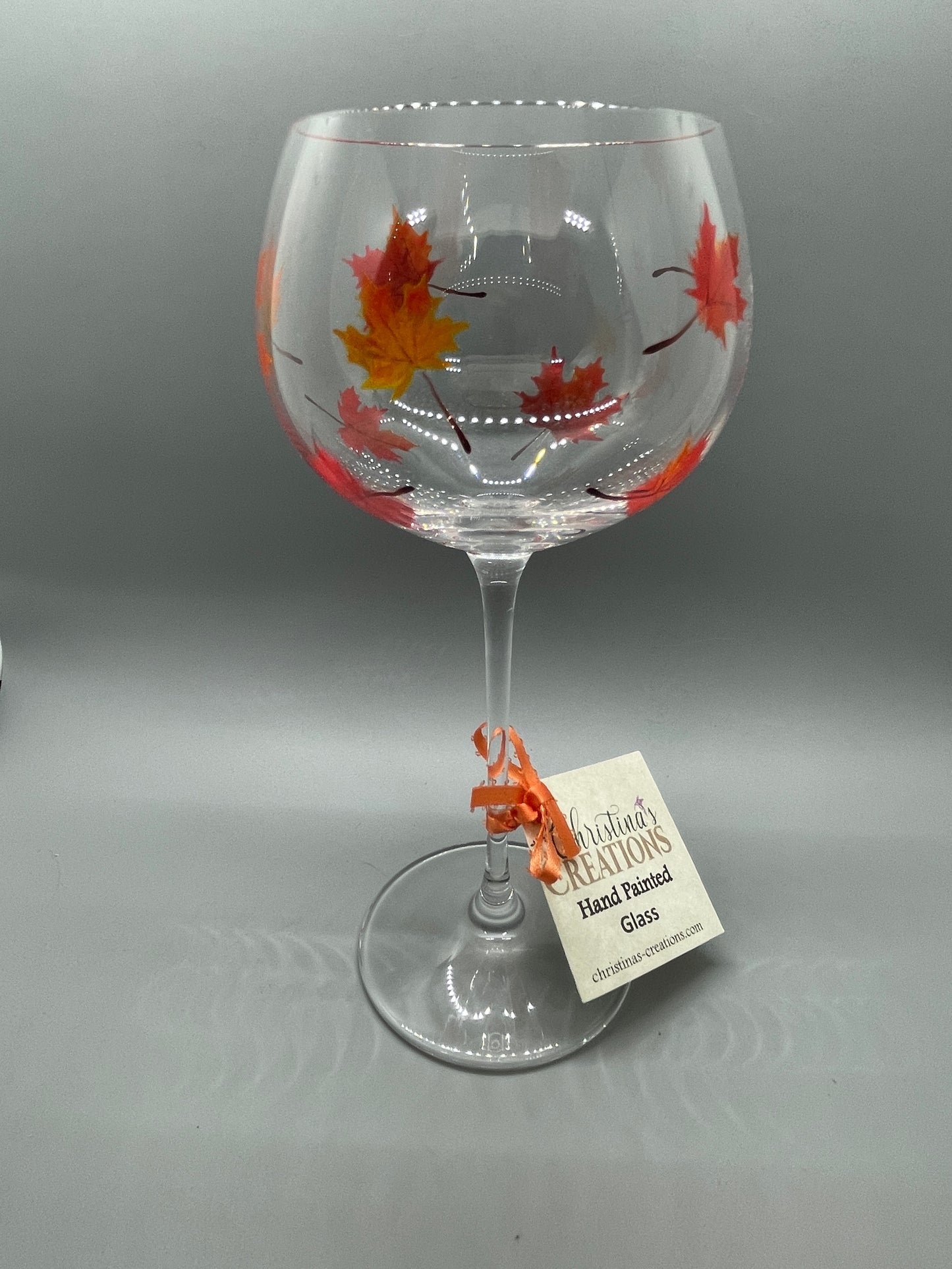 Autumn Leaves Leaded Crystal Goblet