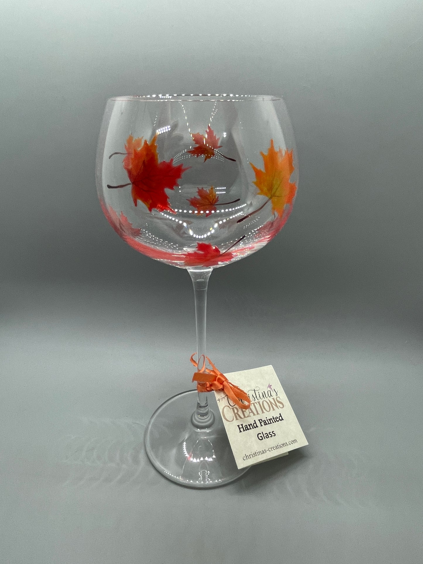 Autumn Leaves Leaded Crystal Goblet