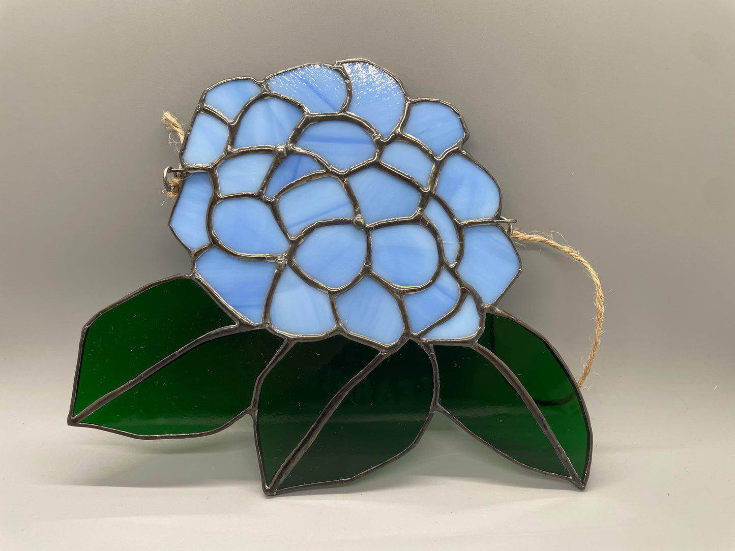 Hydrangea stained glass suncatcher
