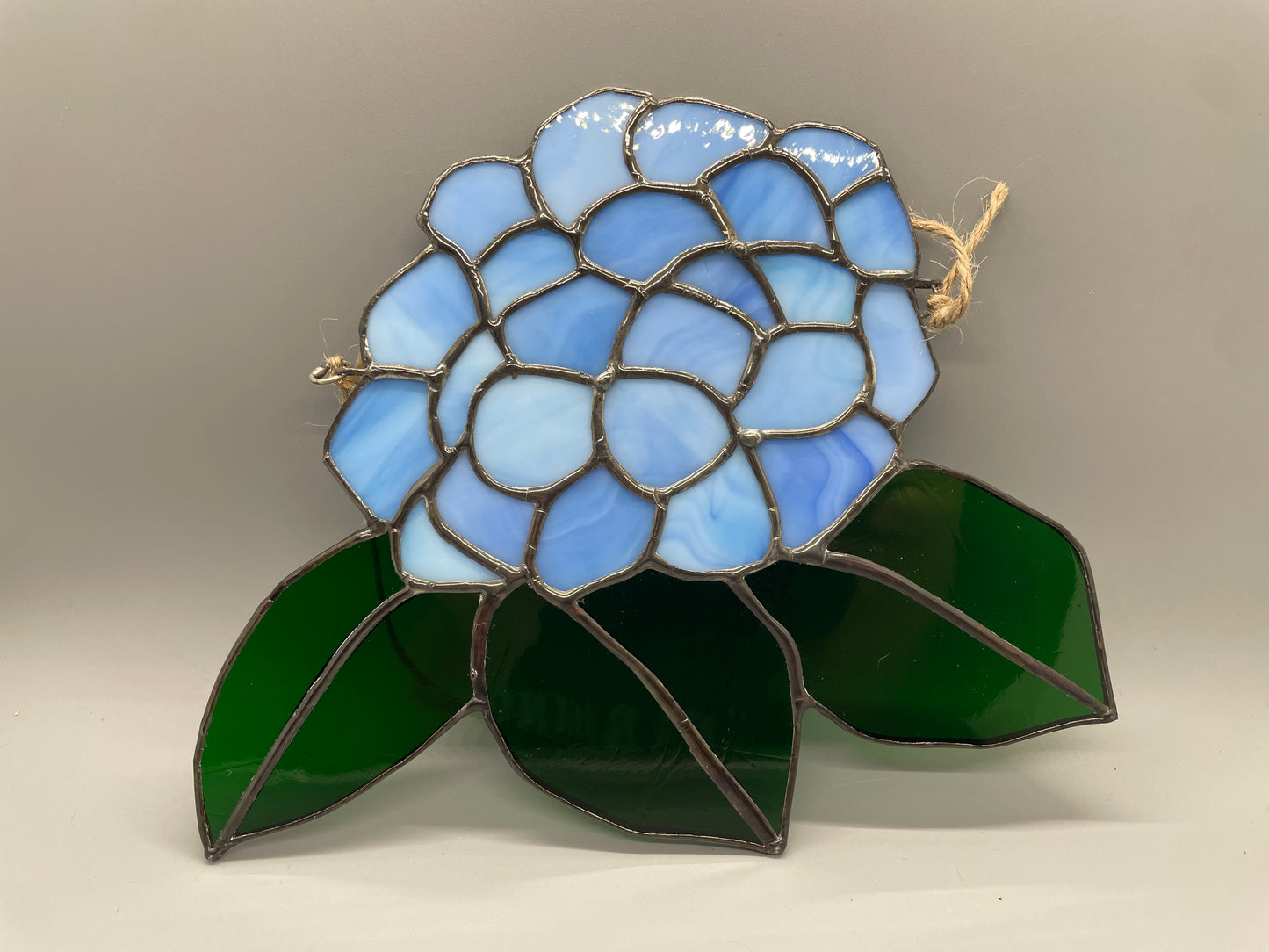 Hydrangea stained glass suncatcher