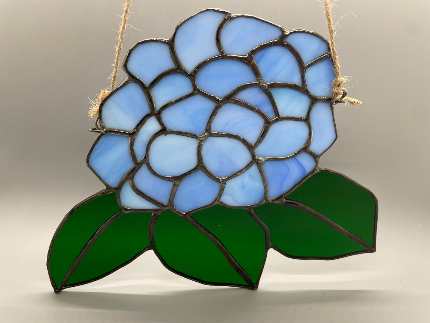 Hydrangea stained glass suncatcher