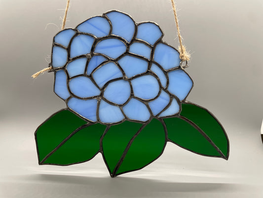 Hydrangea stained glass suncatcher