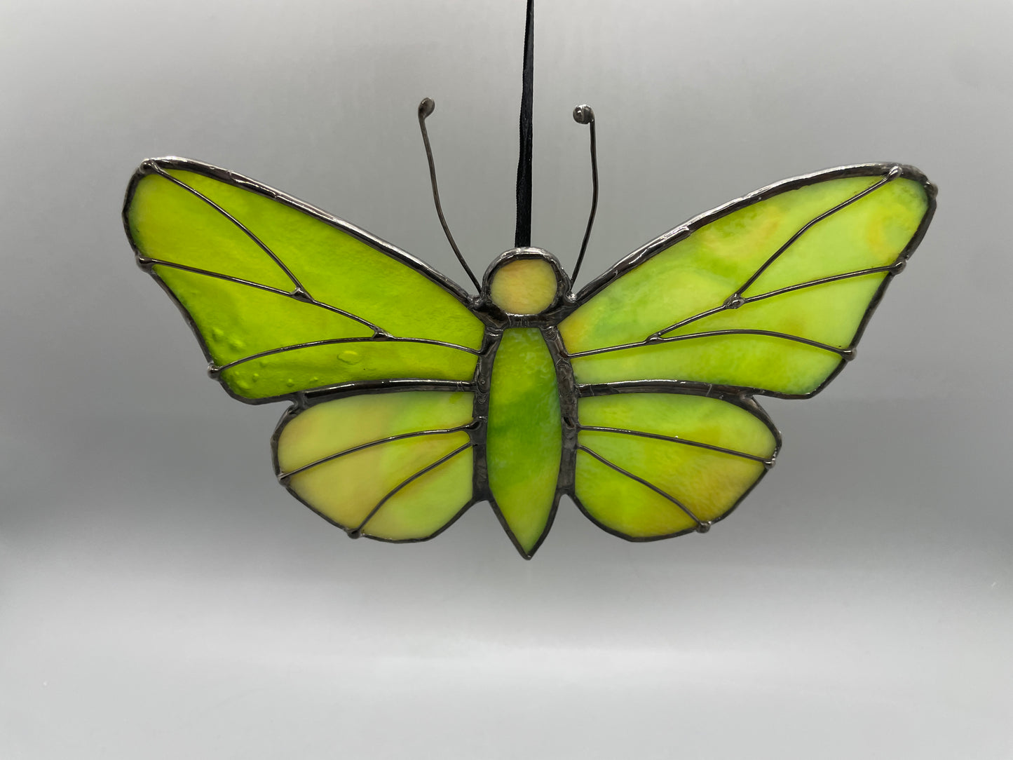 Stained Glass Green Butterfly Suncatcher