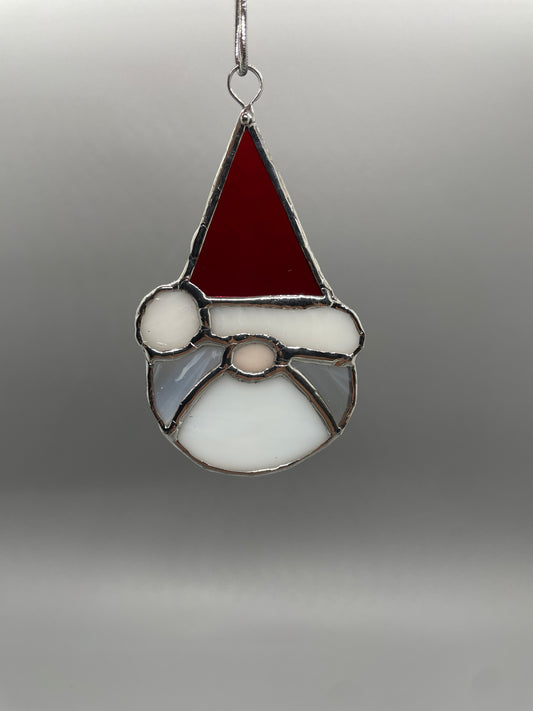 Santa Stained Glass Ornament
