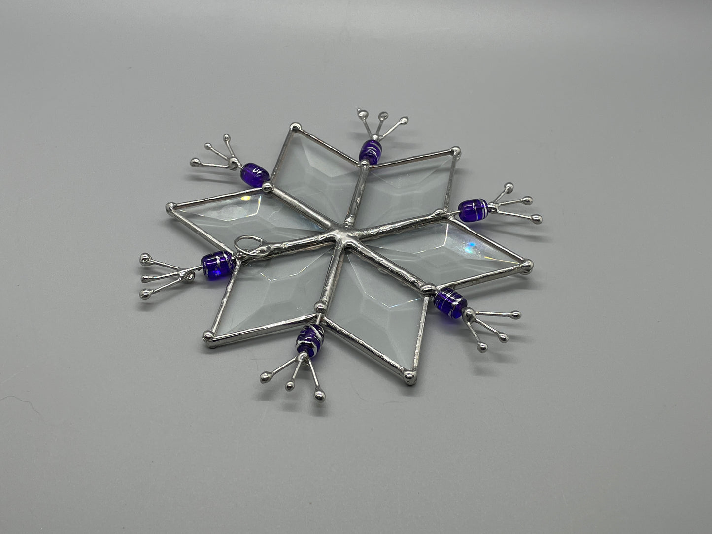 Snowflake with Purple Bead Accent