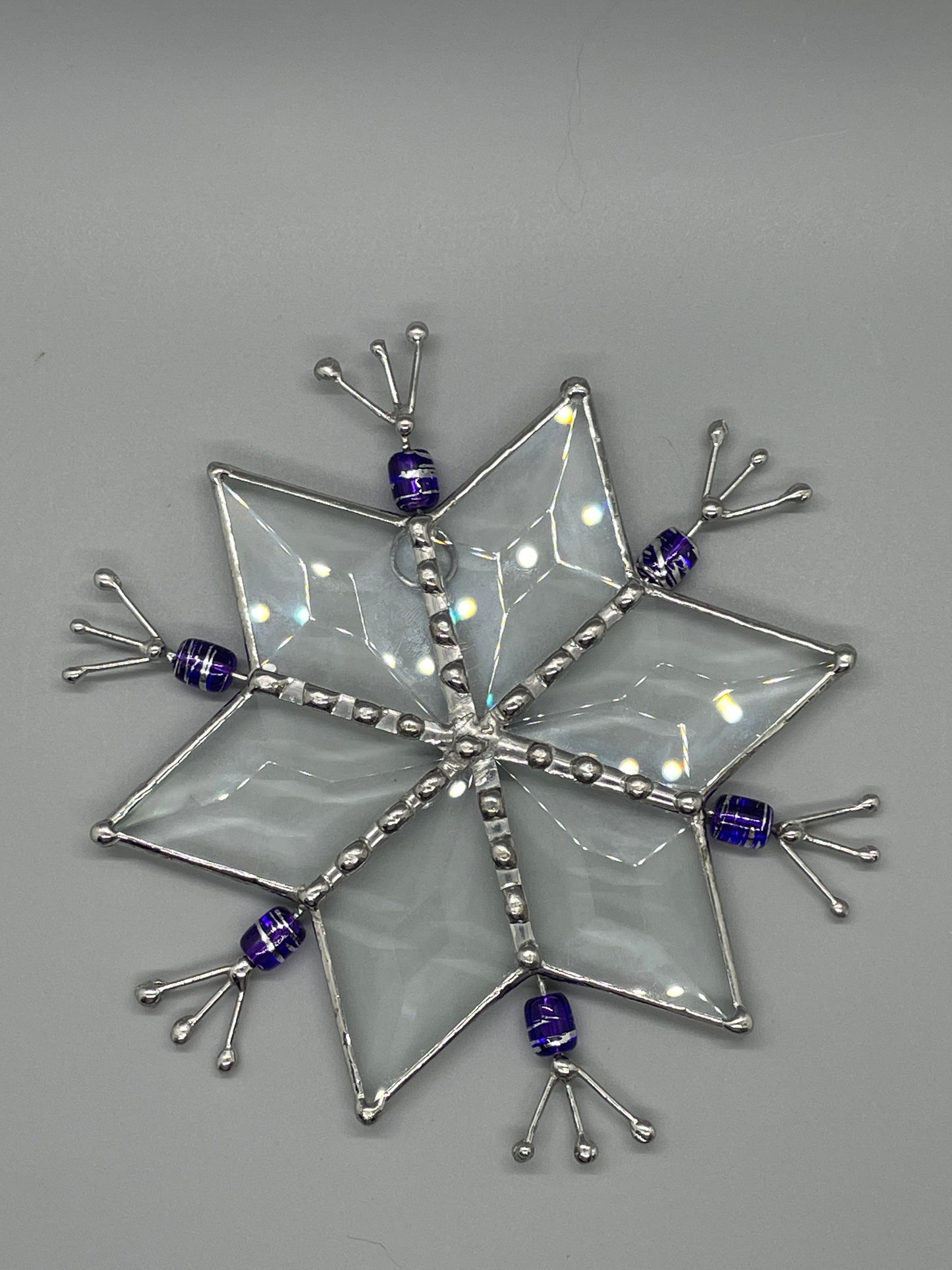 Snowflake with Purple Bead Accent